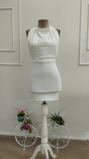 Costum de scafandru scurt, cu decolteu halter, plisat, spate descuiat, pentru femei, 33400
