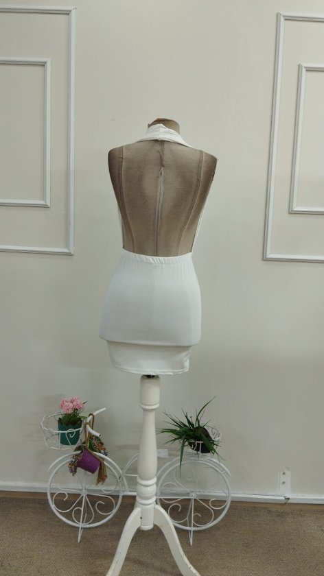 Costum de scafandru scurt, cu decolteu halter, plisat, spate descuiat, pentru femei, 33400