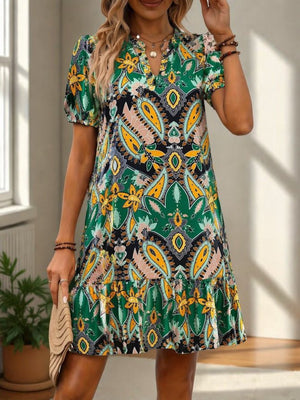 Rochie scurtă Supreme pentru femei, cu mânecă scurtă, decolteu în V și model, 33471