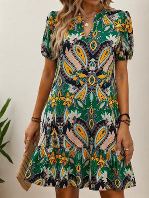 Rochie scurtă Supreme pentru femei, cu mânecă scurtă, decolteu în V și model, 33471
