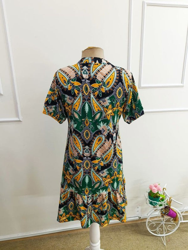 Rochie scurtă Supreme pentru femei, cu mânecă scurtă, decolteu în V și model, 33471