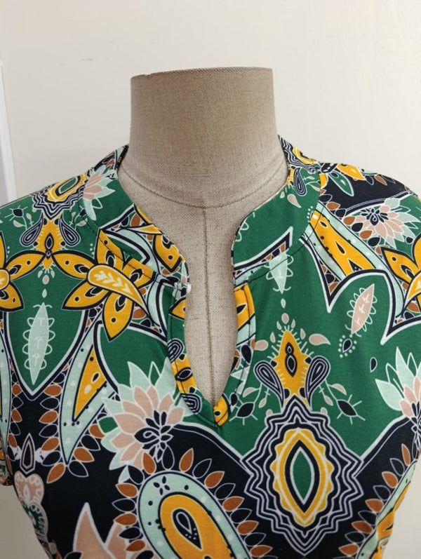 Rochie scurtă Supreme pentru femei, cu mânecă scurtă, decolteu în V și model, 33471
