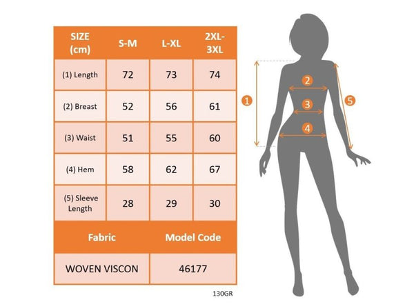 Kadın Kısa Kollu Yakalı Dokuma Viskon Bluz , 33965
