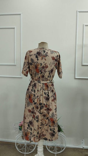 Rochie midi Supreme pentru femei, cu mânecă scurtă, decolteu înfășurat, cu noduri laterale și model, 33968