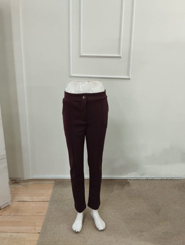 Pantaloni de scufundări cu talie înaltă pentru femei, cu detalii de buzunare, 34129