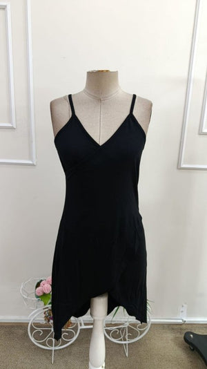 Rochie de damă din viscoză, cu decolteu înfășurat, bretele și decupaj încrucișat în față, 34155
