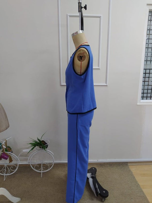 Kadın Kolsuz önü Düğmeli Yelek Ve Pantolon Ikili Takım , 34195