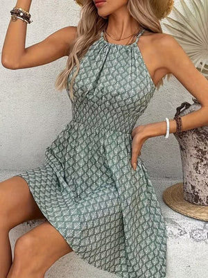 Rochie scurtă Supreme pentru femei, cu umeri goi, decolteu și spate legat, talie elastică, 34229