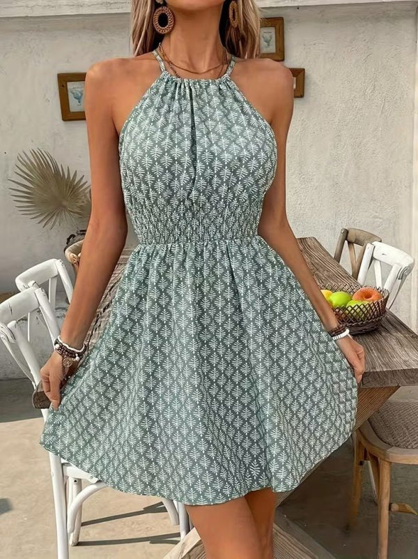 Rochie scurtă Supreme pentru femei, cu umeri goi, decolteu și spate legat, talie elastică, 34229
