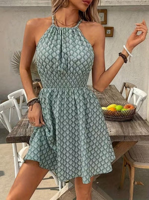 Rochie scurtă Supreme pentru femei, cu umeri goi, decolteu și spate legat, talie elastică, 34229