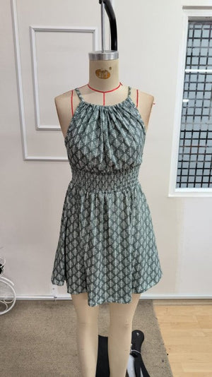 Rochie scurtă Supreme pentru femei, cu umeri goi, decolteu și spate legat, talie elastică, 34229