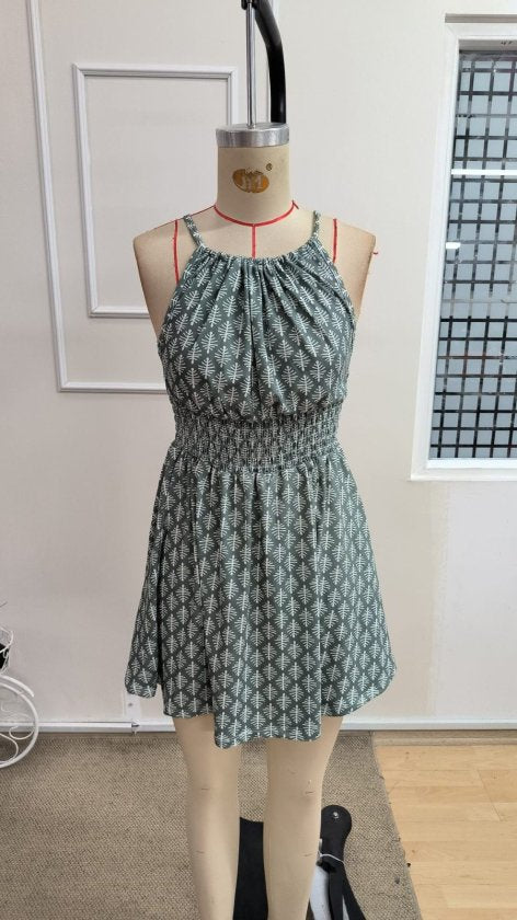Rochie scurtă Supreme pentru femei, cu umeri goi, decolteu și spate legat, talie elastică, 34229