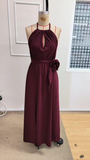 Rochie lungă din crep pentru femei, cu umeri goi și crăpături la spate, 34238