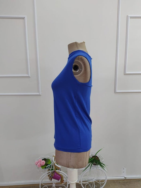 Bluză de damă din viscoză cu bretele și guler semi-rotund, 34270