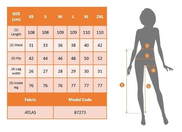 Kadın Yüksek Bel Kemersiz Atlas Pantolon, 34461