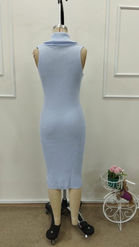 Rochie scurtă tricotată pentru femei, cu umeri goi și decolteu răsucit, 34547