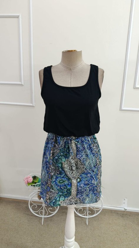 Rochie scurtă Supreme pentru femei, cu decolteu pătrat, bretele, model din viscoză, talie mică, 34706
