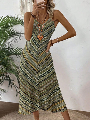 Rochie midi Supreme pentru femei, cu bretele, decolteu în V și imprimeu, 34707