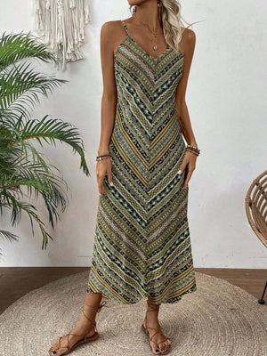 Rochie midi Supreme pentru femei, cu bretele, decolteu în V și imprimeu, 34707