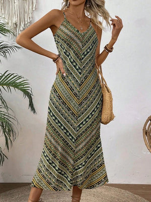 Rochie midi Supreme pentru femei, cu bretele, decolteu în V și imprimeu, 34707