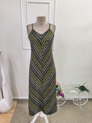 Rochie midi Supreme pentru femei, cu bretele, decolteu în V și imprimeu, 34707