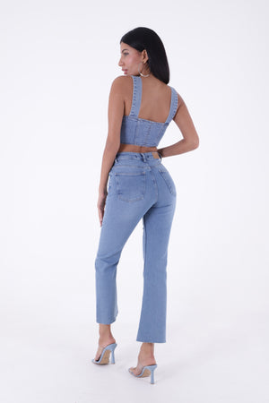 Blugi spanioli cu croială mom fit 1706