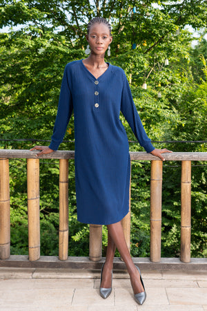 KADIN LYC KASKORSE PATLI V YAKA REGLAN UZUN KOL MANSETLI ELBISE