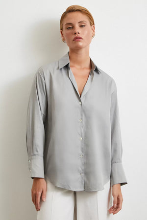 Diagonal Desen Gömlek - Gri