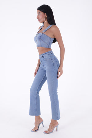 Blugi spanioli cu croială mom fit 1706