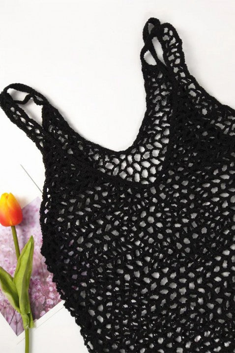 Kadın File Desen Tam Boy Askılı Triko Pareo , 18054