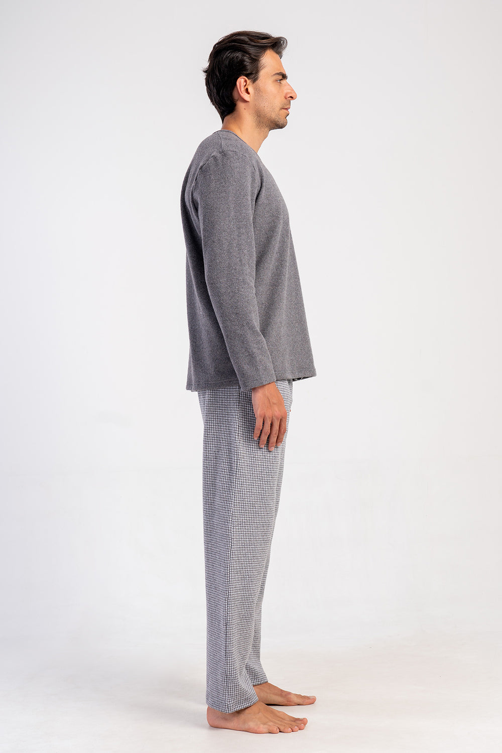 CEPLI ERKEK JAKARLI INTERLOK XXL O YAKA UZUN KOL PIJAMA TAKIM