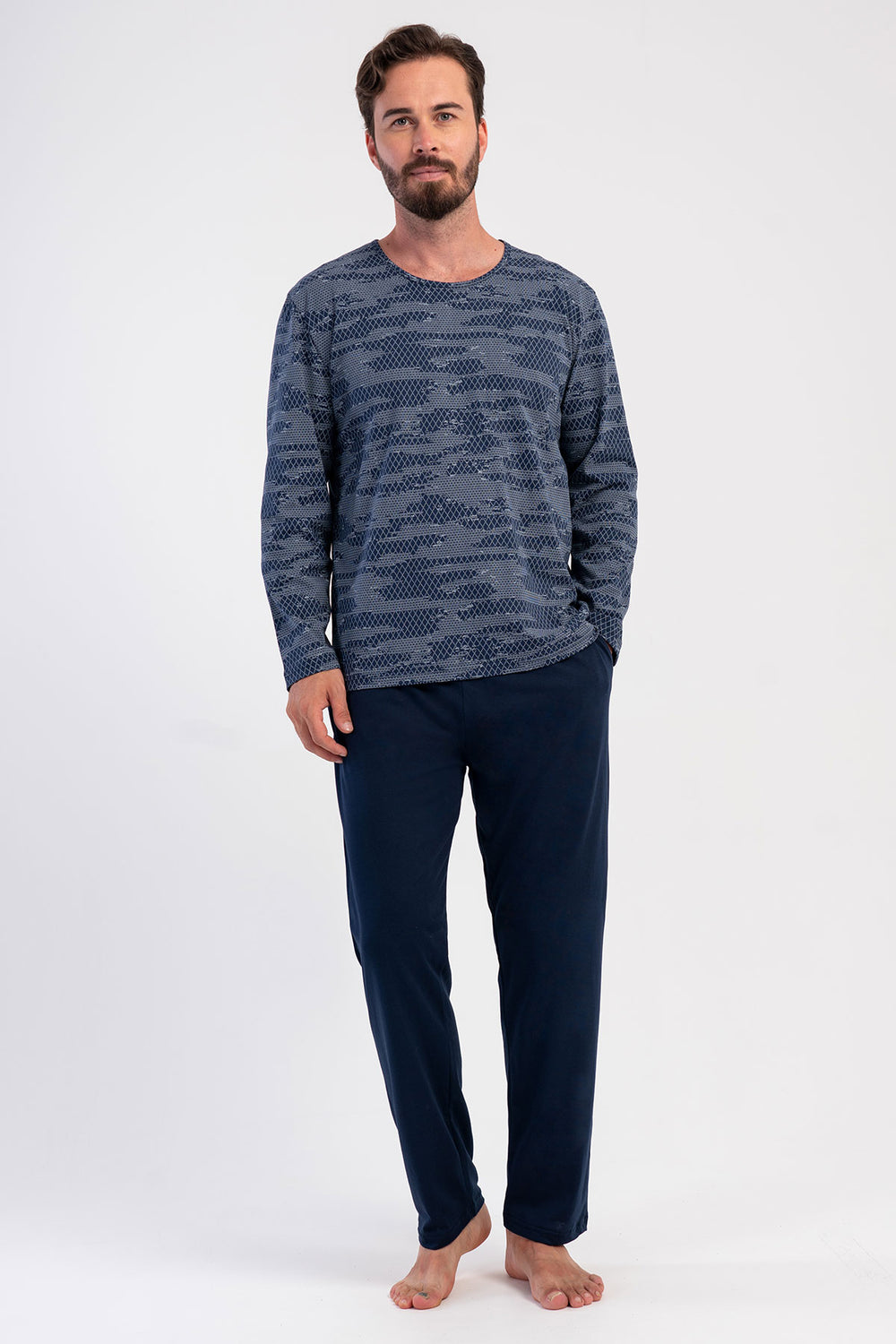 CEPLI ERKEK P.SUPREM BATTAL XXL O YAKA UZUN KOL PIJAMA TAKIM