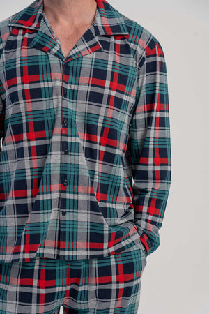 CEPLI ERKEK LYC SUPREM GOMLEK YAKA TAMAMI DUGMELI UZUN KOL PIJAMA TAKIM