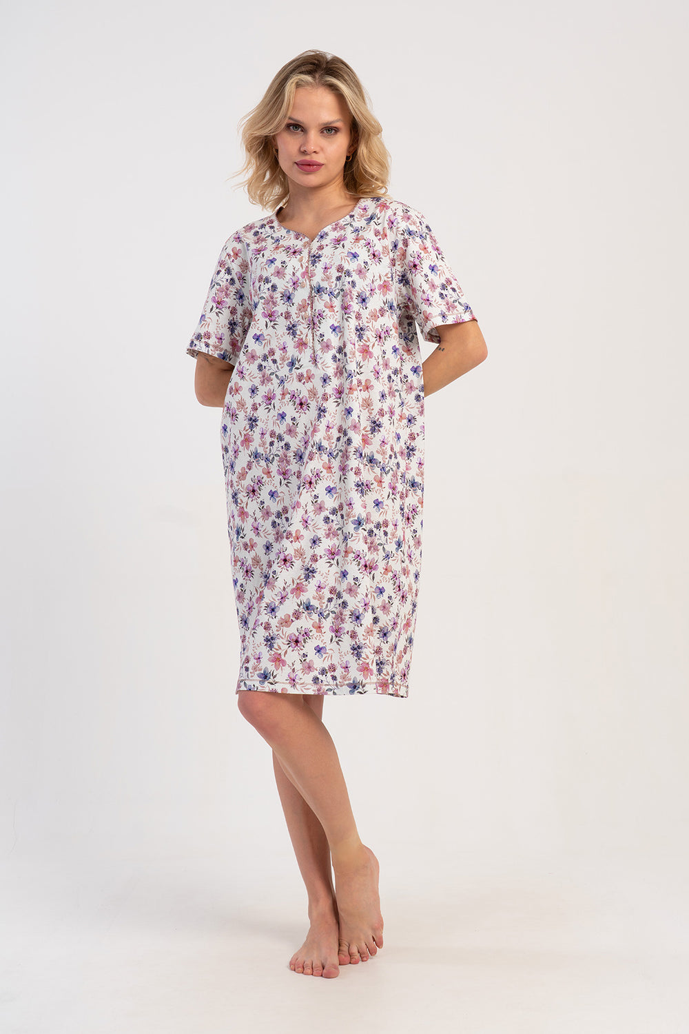 KADIN P.SUPREM DUGMELI KISA KOL KROSETALI TUNIK