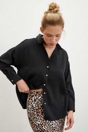 Basic Modal Gömlek - Siyah