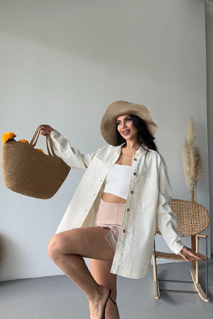 Cămașă din denim cu buzunare 6097