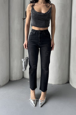 Mom Fit Kot Pantolon 1900 - Antrasit Kot - (26-31) - 5