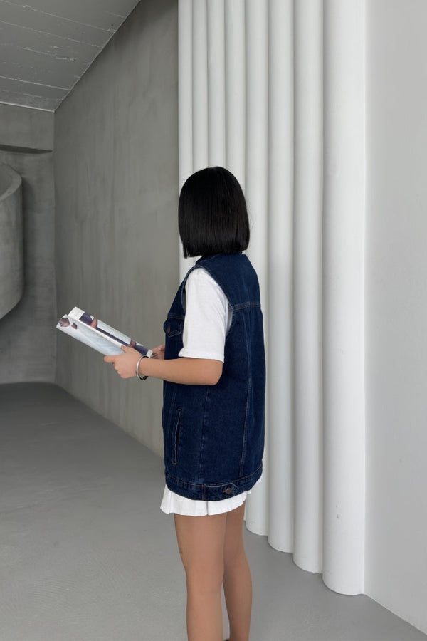 Orta Boy Kot Yelek - Düz Koyu Rins - (S-L-4) - 2