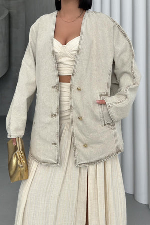 Oversize Yarasa Kollu Kot Ceket Açık Kahve