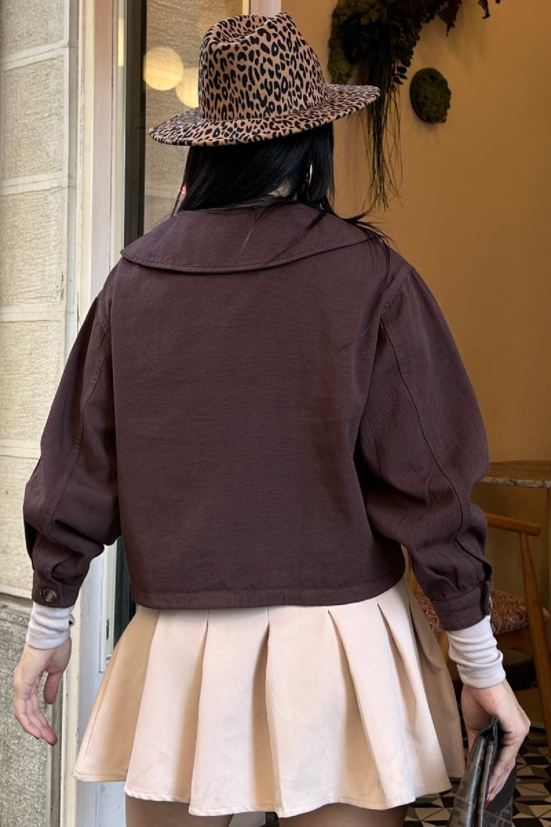 Bebe Yaka Gömlek Kahverengi