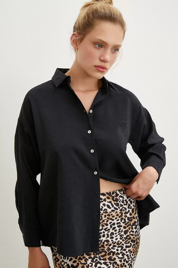 Basic Modal Gömlek - Siyah