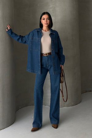 Cămașă din denim cu buzunare 6097