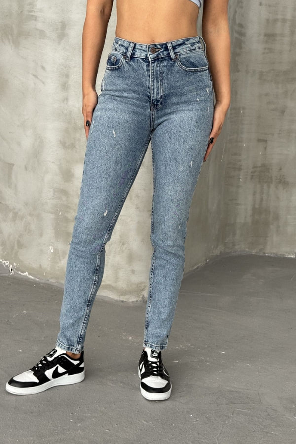 Tık Likra Kot Pantolon 7036 - Orta Mavi Kot - (28-33) - 6