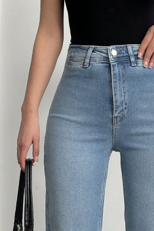 Cep Detaylı Palazzo Kot Pantolon - Açık Mavi Kot - (26-31) - 4