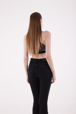 Paçası Dört Düğmeli Kot Pantolon - Düz Antrasit - (26-31) - 5