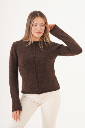 Ön Dikişli Trend Toptan Kahve Kazak