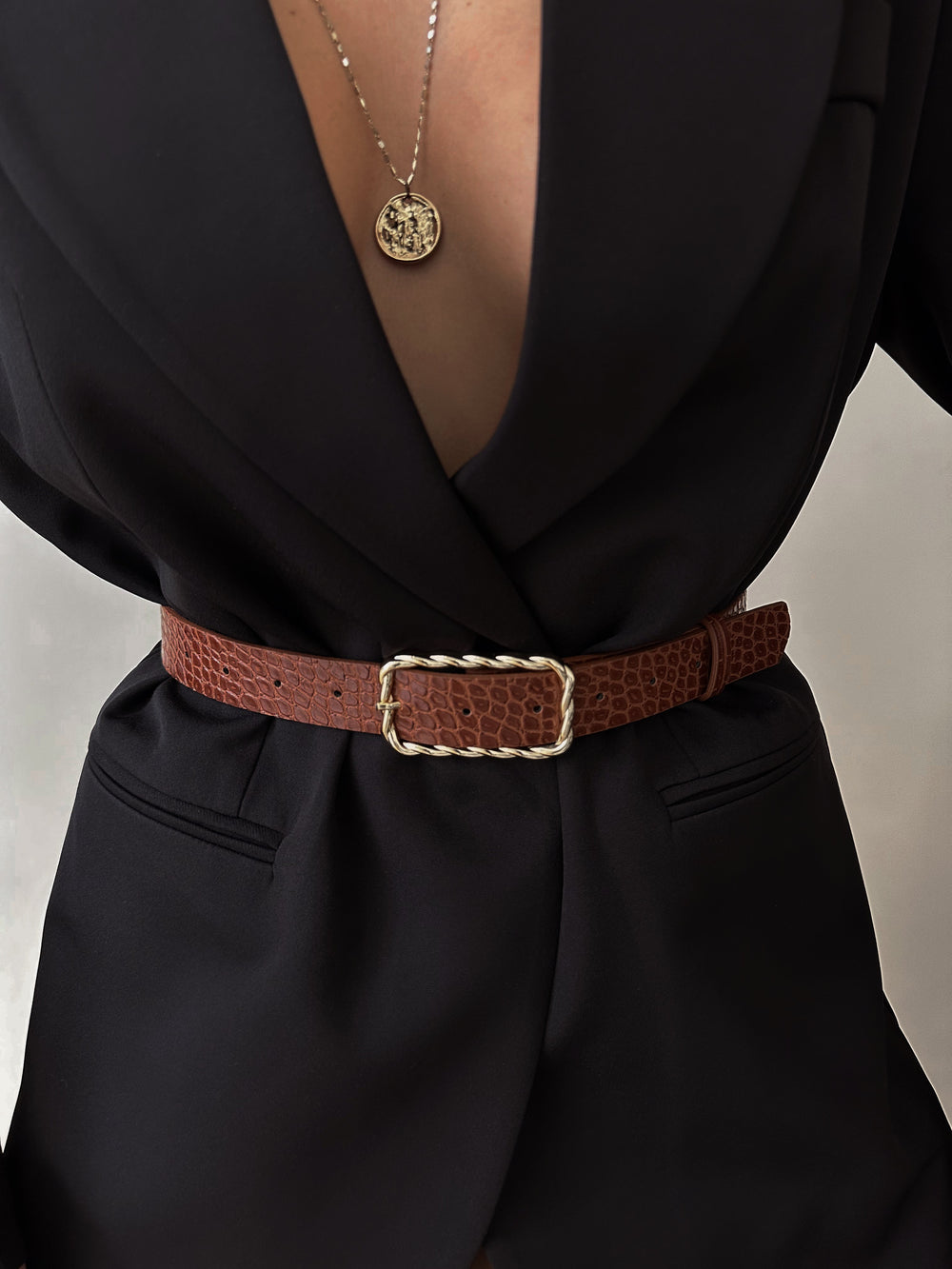 Kroko Derili Burgu Tokalı Kadın Kemeri