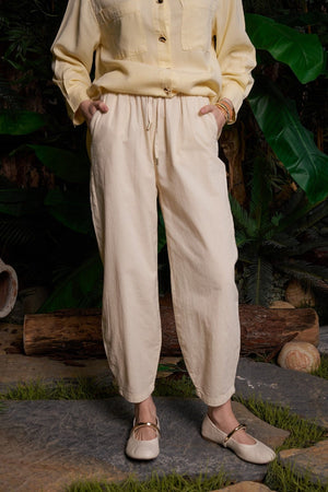 Balon Keten Pantolon - Taş - (S-XL) - 2