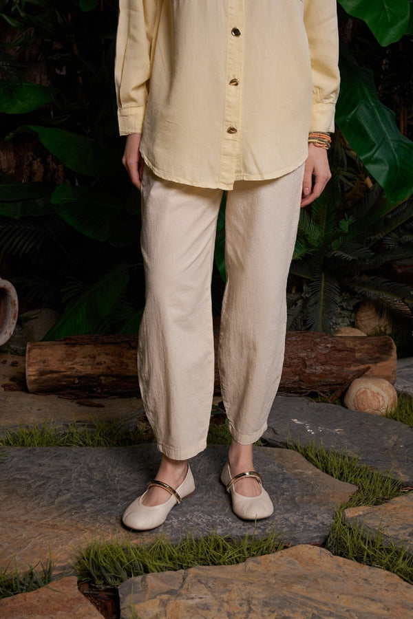 Balon Keten Pantolon - Taş - (S-XL) - 6