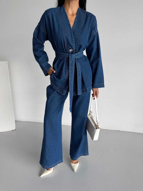 Kimono Kot Takım 1801 - Lacivert